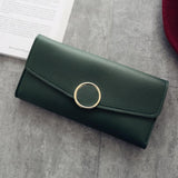 Women Pu Leather Purse Zipper Wallet