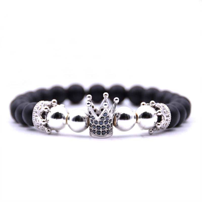 Crown volcanic stone bracelet - Minihomy