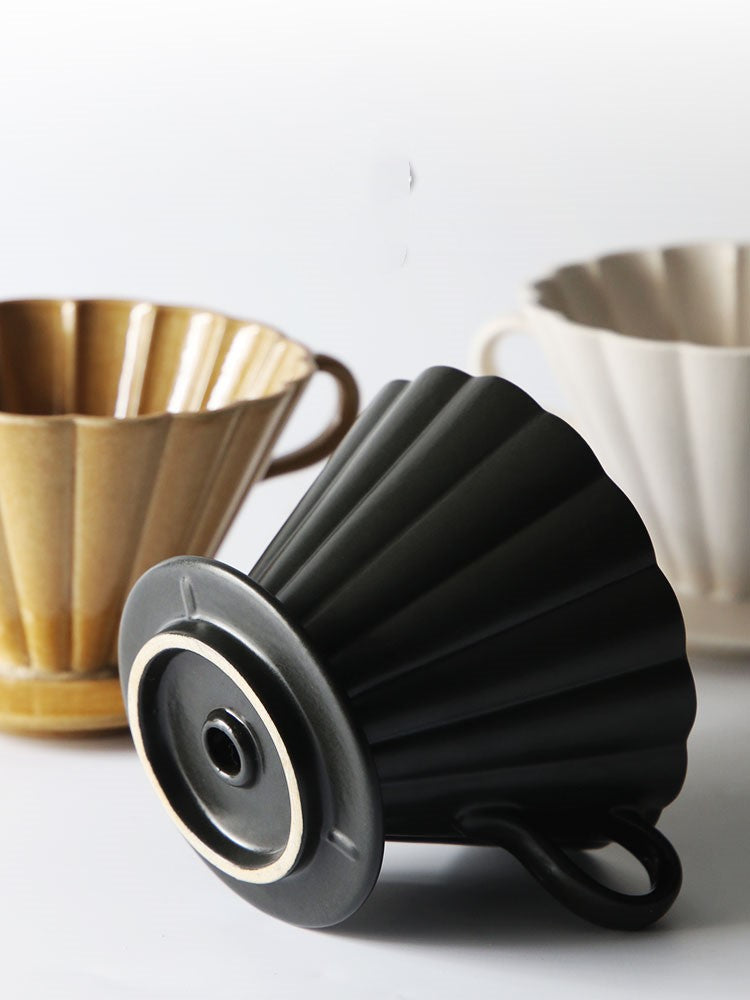 Hand-pushed filter cup ceramic handmade coffee filter cup