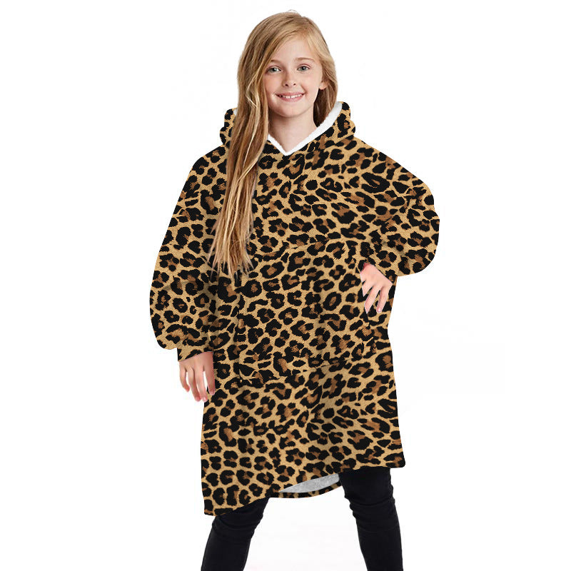 Children's Winter Home Blanket Double-sided Hoodie Pijamas