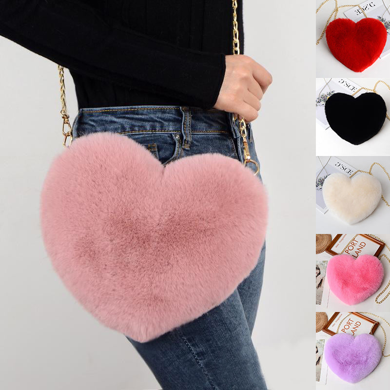 Love Bags For Women Plush Chain Shoulder Bags