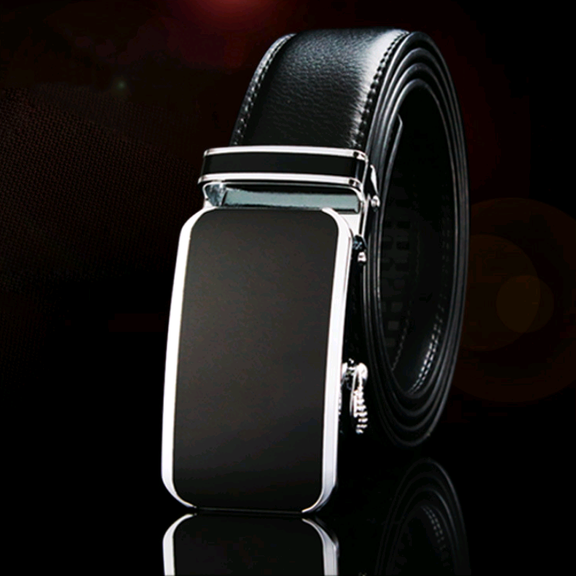 Men's belt leather automatic buckle leather belt - Minihomy