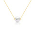 18K Gold Round Pearl Necklace Clavicle Chain - Minihomy