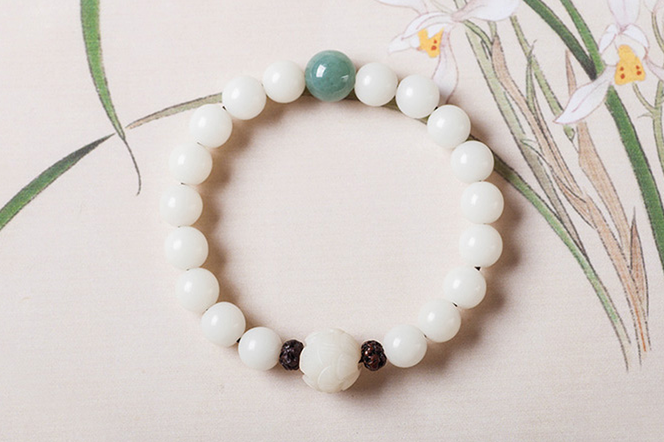 Natural White Jade Bodhi Beads Bracelets Women's - Minihomy