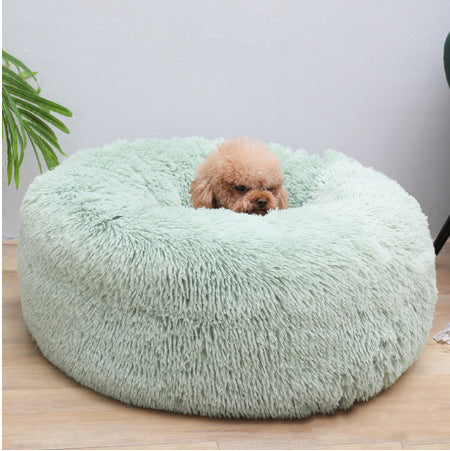 Soft Thick Cutton Plush Round Pet Bed - Minihomy