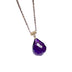 18K Gold Inlaid Amethyst Necklace Female Gemstone Pendant Clavicle - Minihomy