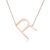 Fabulous Rose Gold Plated Stainless Steel Initial Letter Pendant Necklace - Minihomy