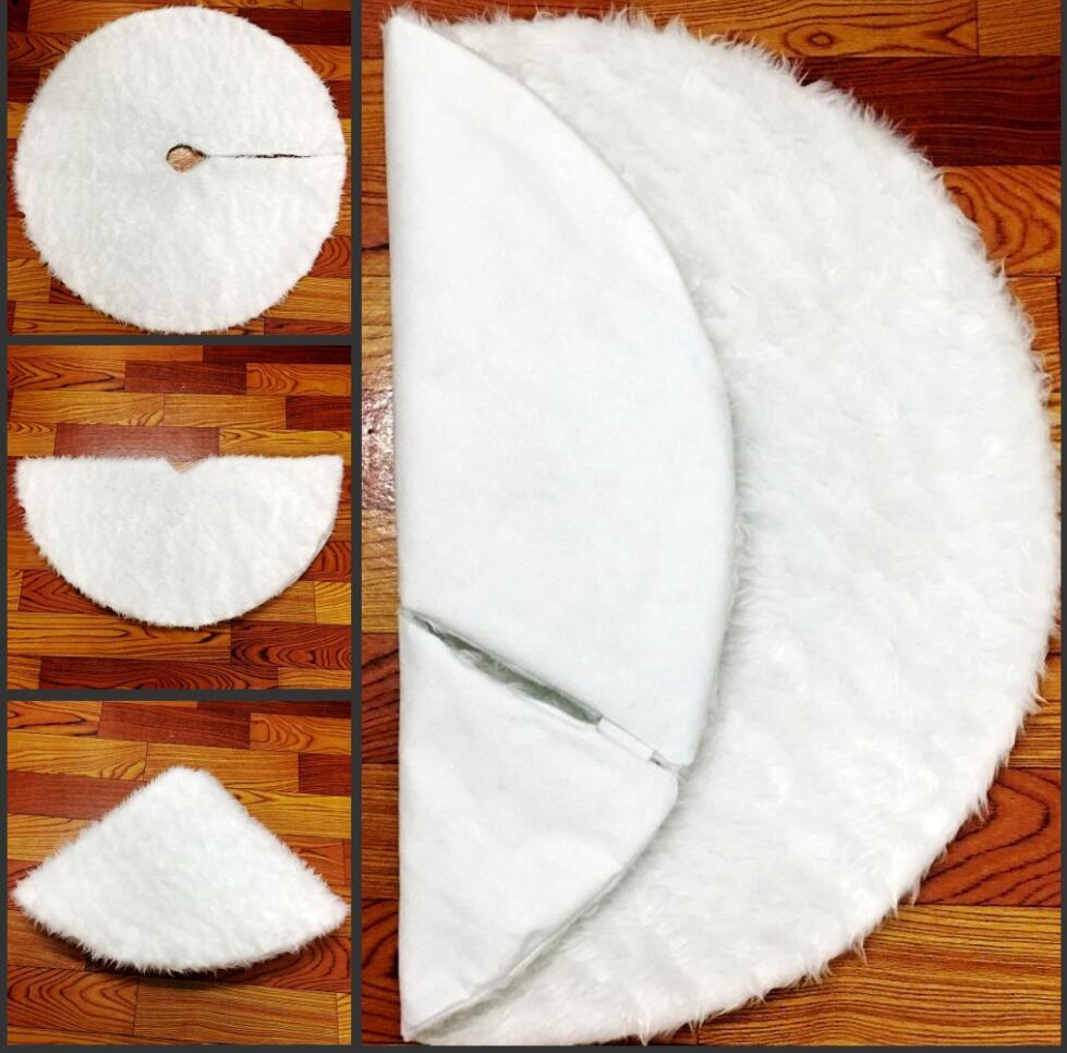 Pure white plush Christmas tree skirt