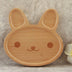 Cute wooden cartoon rabbit face dinner plate - Minihomy