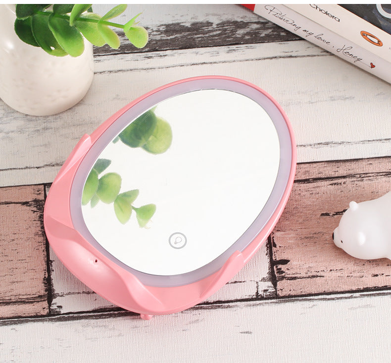 Portable vertical with fill light mirror wireless charger for mobile phone bracket