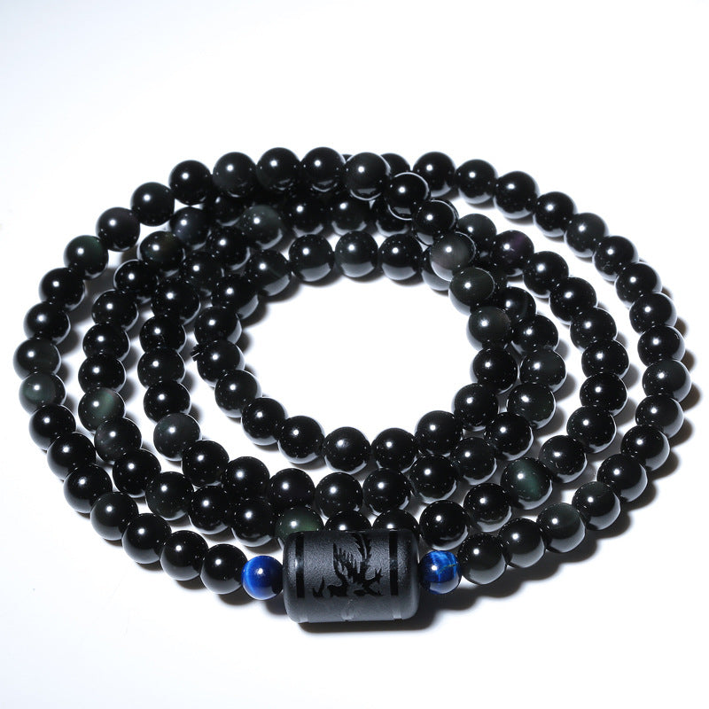 Natural crystal Obsidian Bracelet female Korean couple bracelets Agate Bracelet Mens transport bead jewelry simple - Minihomy