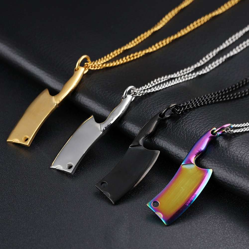 Men's Stainless Steel Necklace Colorful Glare Classic Pendant - Minihomy