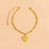 Initial Letter Anklet Gold Color Heart Pendant Foot Bracelets Women - Minihomy