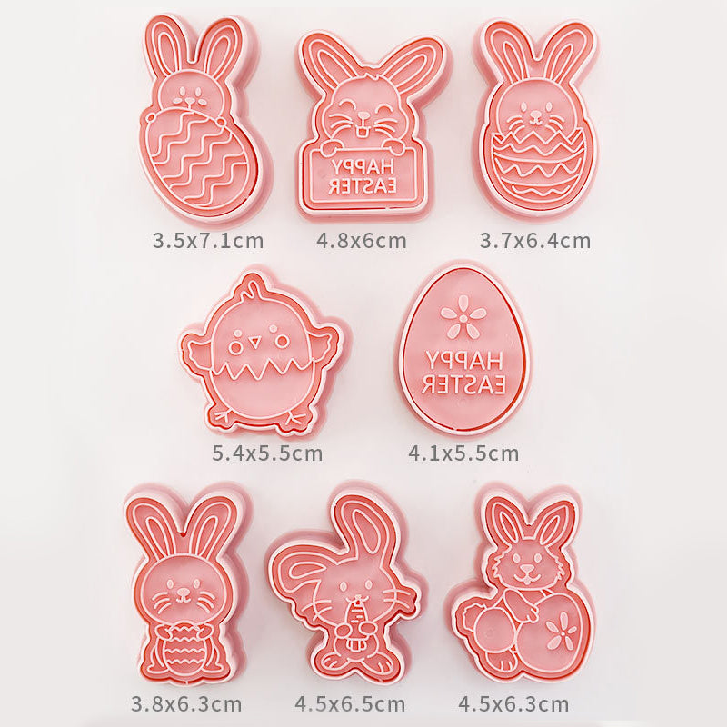 Easter Cookie Mold Cartoon Bunny Easter Egg Cookie Press - Minihomy