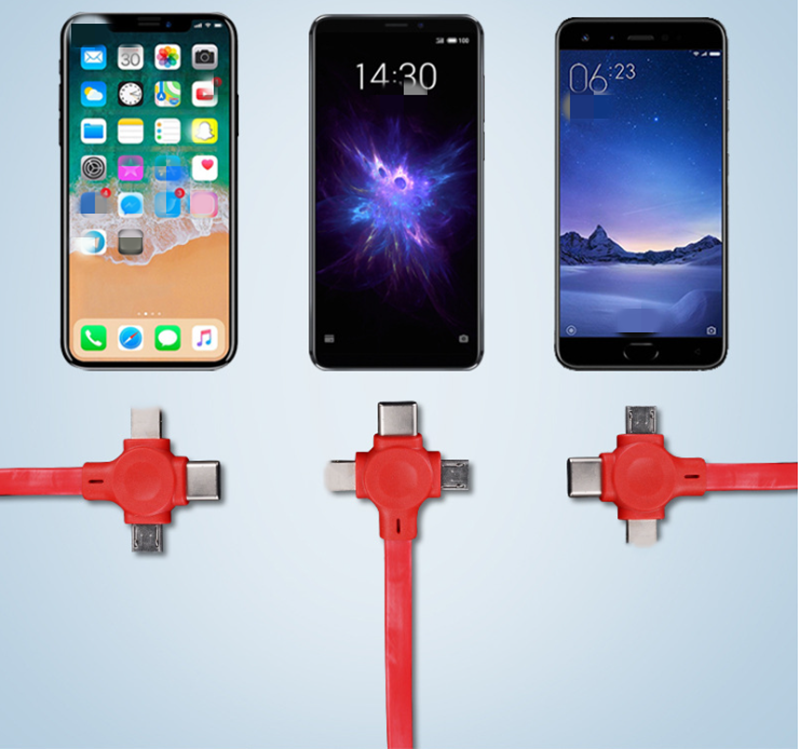 Macaron Telescopic Bracket Three-In-One Charging Cable - Minihomy