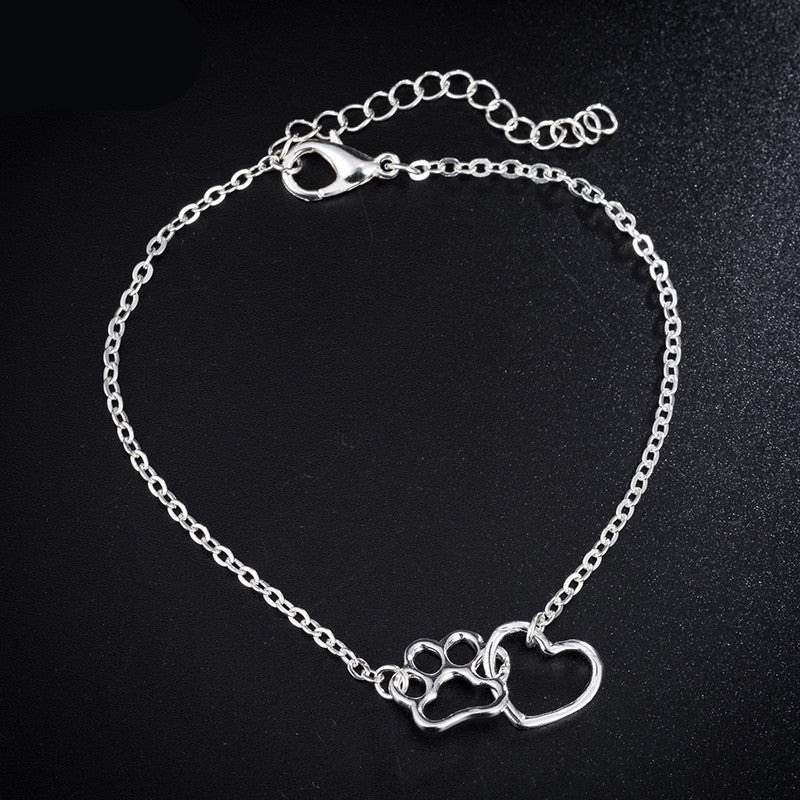 Dog claw heart pendant hollow clavicle chain - Minihomy