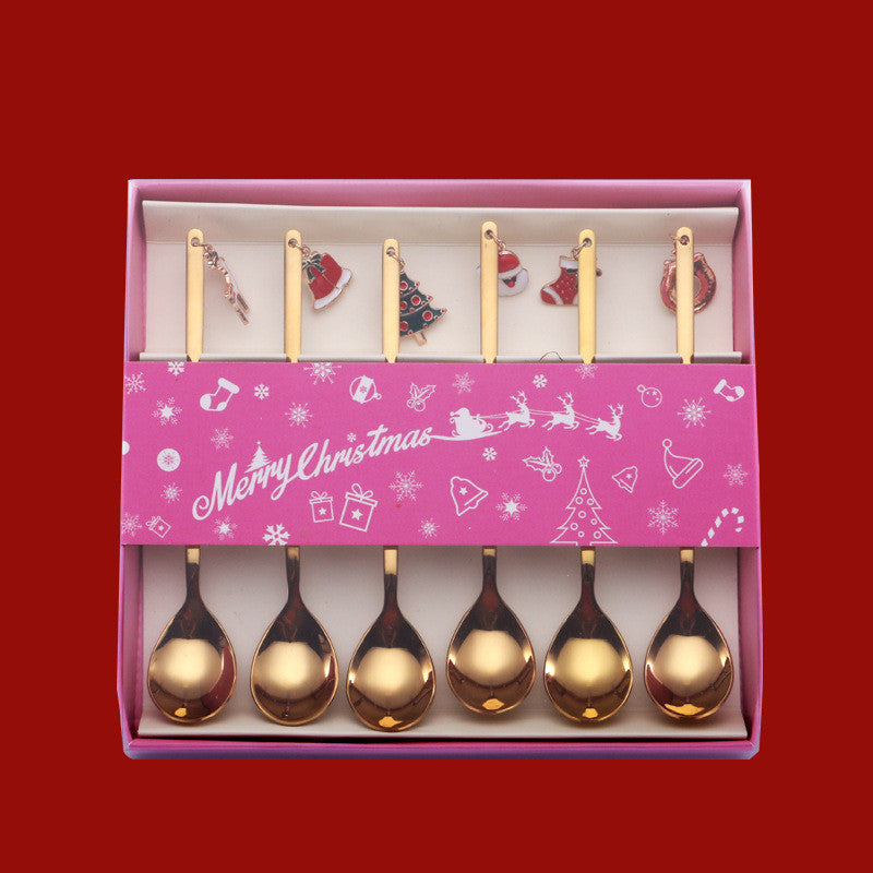 Merry Christmas Spoons Xmas Party Tableware Ornaments - Minihomy