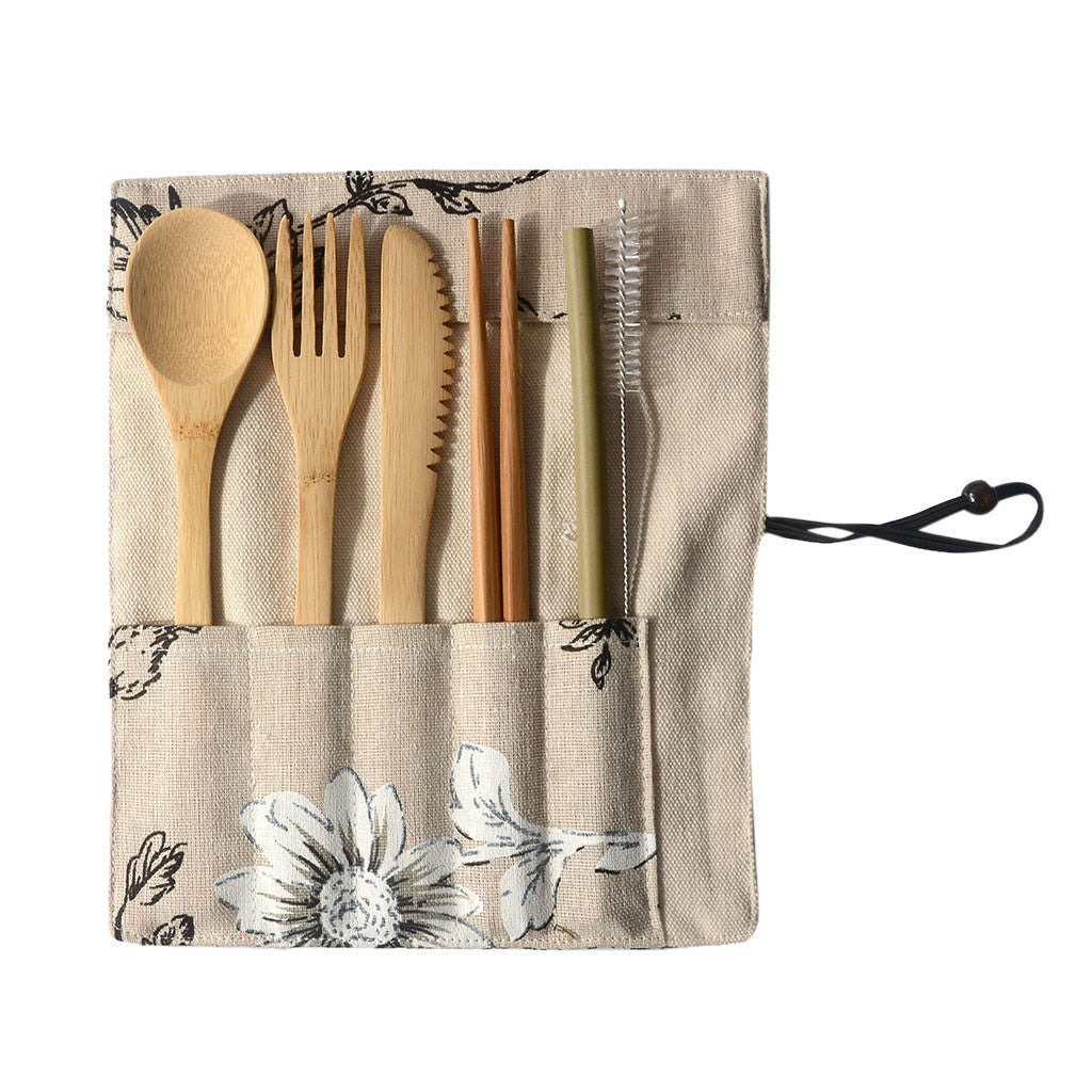 Portable Bamboo Tableware 6-Piece Set - Minihomy