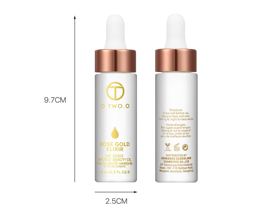 24k Rose Gold Elixir Skin Make Up Oil For Face Essential Oil Before Primer Foundation Moisturizing Face Oil Anti-aging - Minihomy