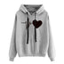 Heart Print Streetwear Hoodies Women Sweatshirts - Minihomy