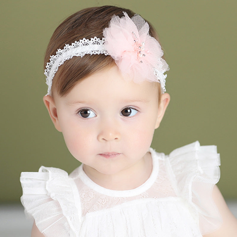 Handmade flower children with baby hair accessories