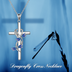 Sterling Silver Dragonfly Cross Necklace with Blue Gradient Dripping for Mother Daughter