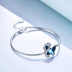 Sterling Silver Blue Butterfly Crystal Bracelet Bangle for Women