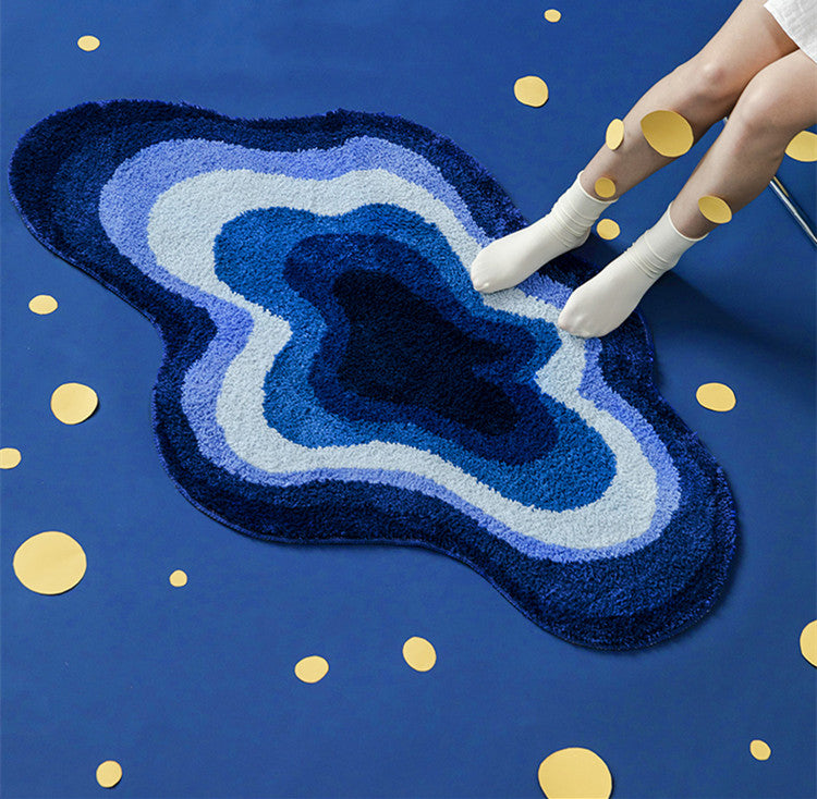 Cloud Art Blue Special Shaped Bedroom Bedside Carpet