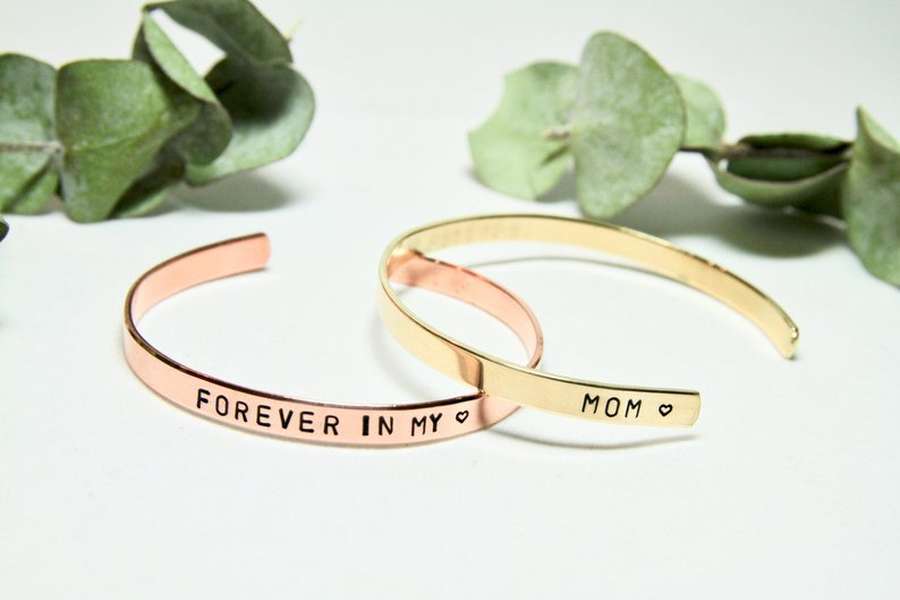 4MM C-shaped ladies bracelet with lettering - Minihomy