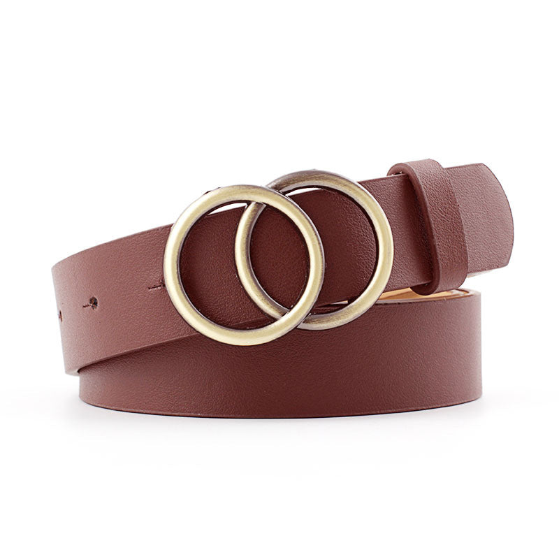 Cross-border Round Buckle Belt Women