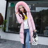 Zipper Long Slim Cotton Coat Women Casual Hooded Thick Parka Ladies