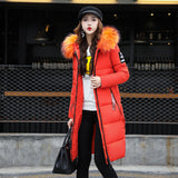 Zipper Long Slim Cotton Coat Women Casual Hooded Thick Parka Ladies