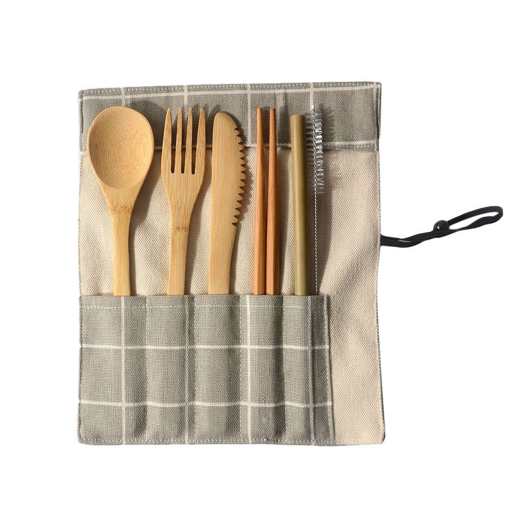 Portable Bamboo Tableware 6-Piece Set - Minihomy