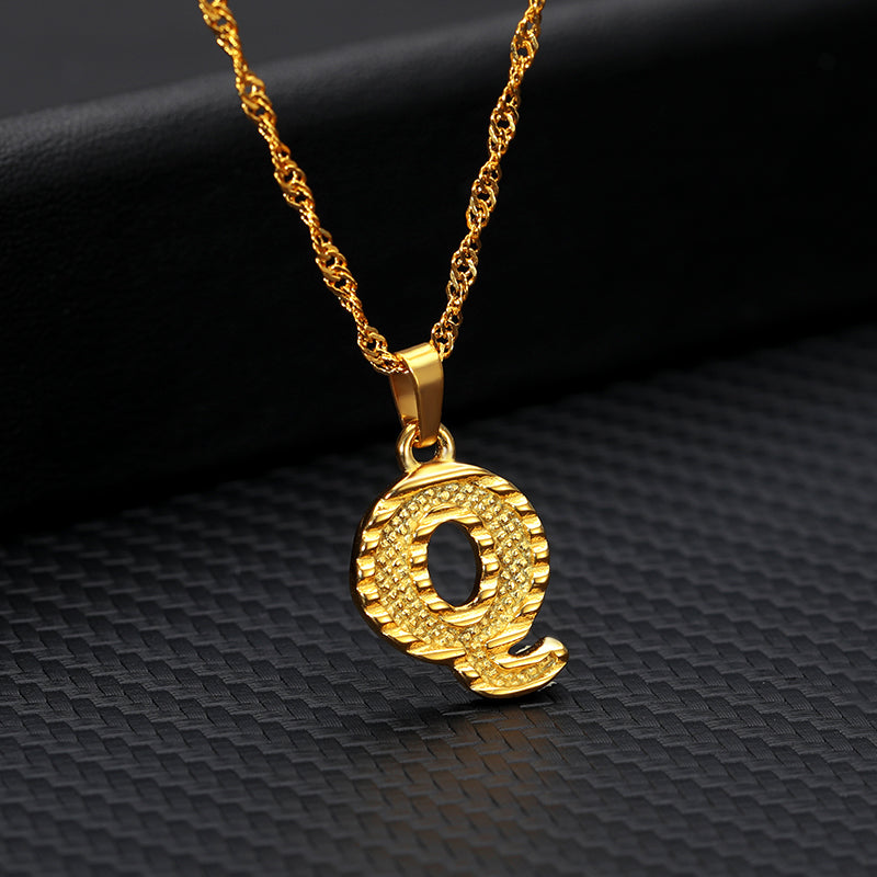 26 letters gold-plated pendant necklace - Minihomy