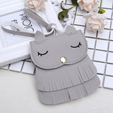 Girls change small bag children bags Pu all-match creative  package small fox tassel bag