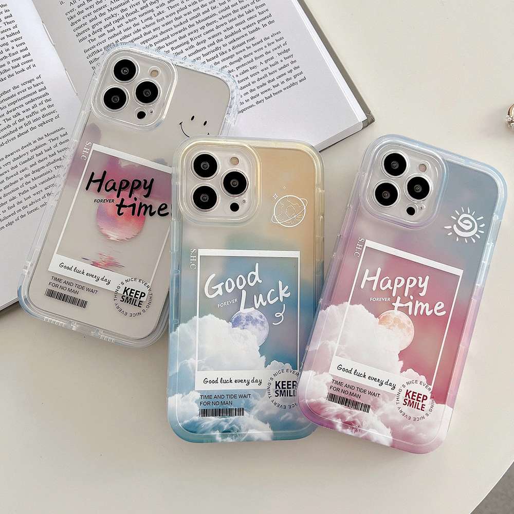 Gradient Transparent Color Cloud Letter Mobile Phone Case - Minihomy