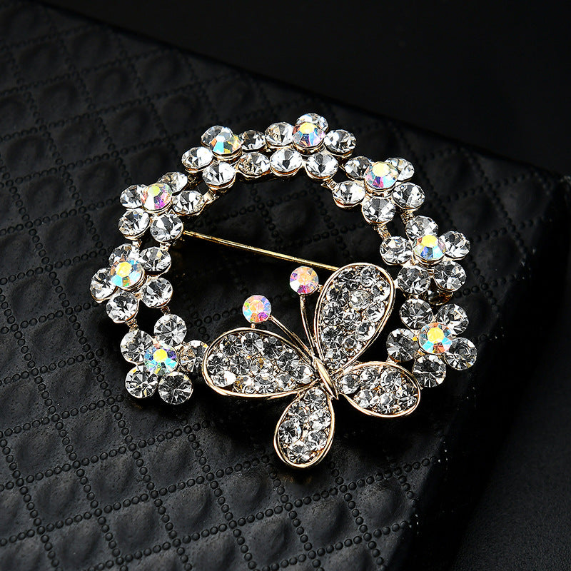 Butterfly Alloy Diamond Brooch - Minihomy