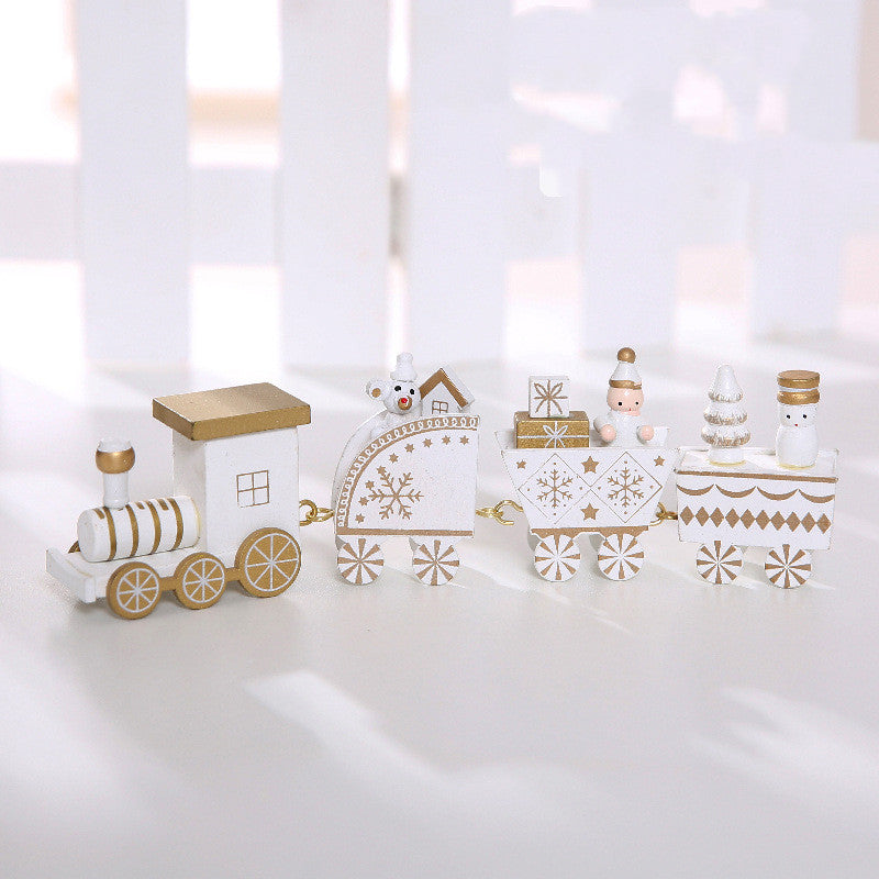 Wooden Christmas Train Decorations