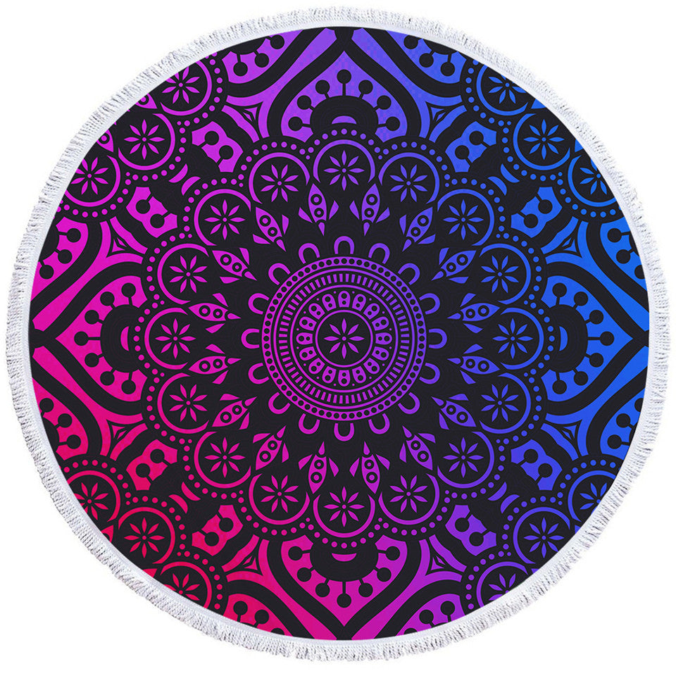 Round Printed Bath Towel Beach Towel Yoga Mat - Minihomy