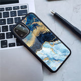 Glass Back Acrylic Back Tpu Soft Side Anti-Slip Pattern Phone Case