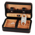 COHIBA cigar box set Gao Xiba leather cedar wood cigar humidor lighter cigar scissors set - Minihomy