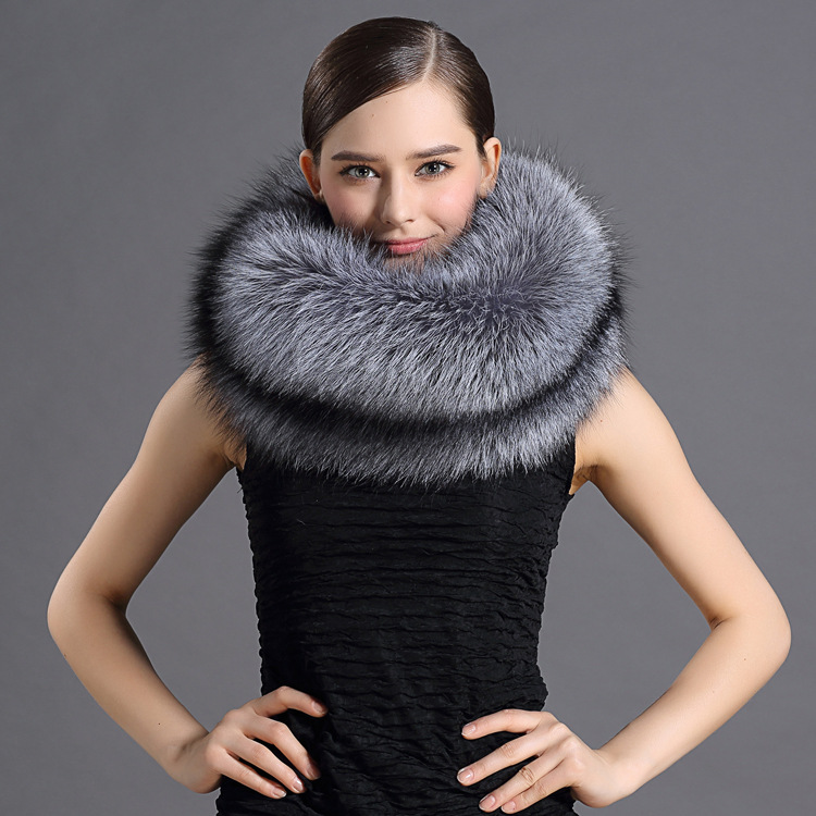 Bib Silver Fur Scarf For Men And Women - Minihomy