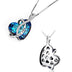 Sterling Silver Heart Austrian Crystal Pendant Necklace for Women