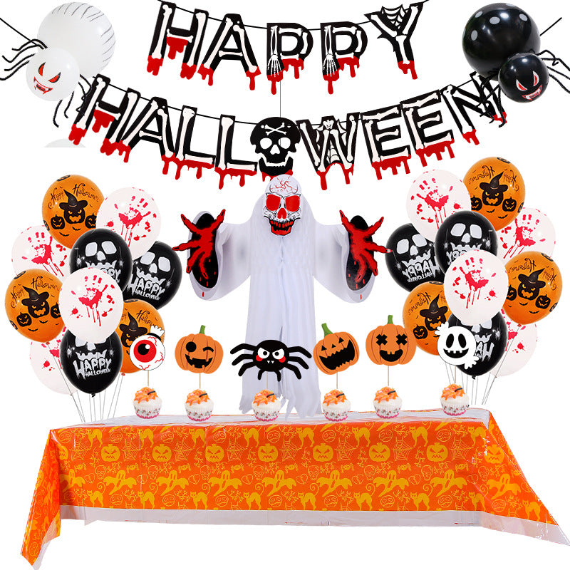 Halloween Balloon Set Blood Color Banner Ghost Package Ghost Festival Party Decoration