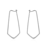 Sterling Silver Geometric Hoop Drop Dangle Threader Earring Statement Hypoallergenic Jewelry