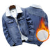 Mens Blue Padded Casual College Jacket - Minihomy