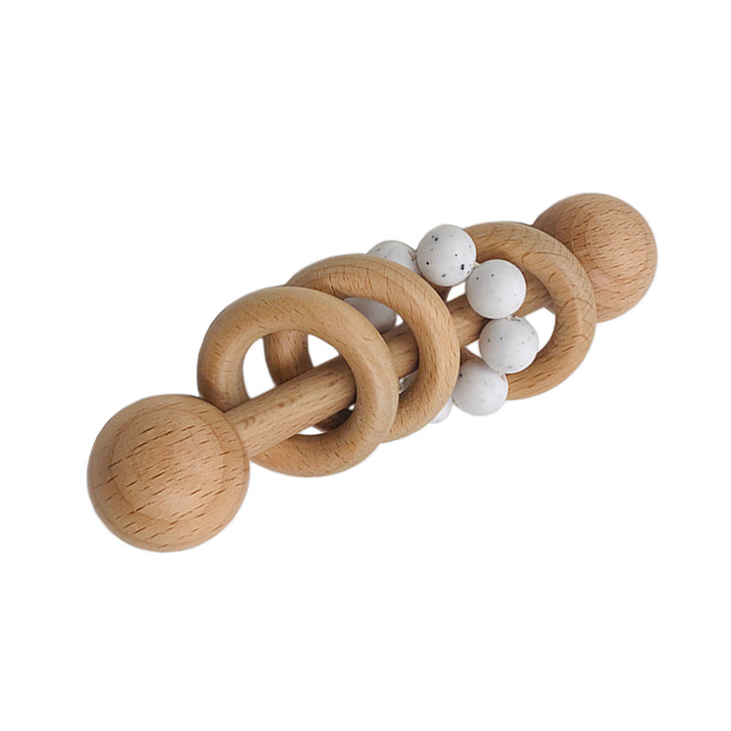 Wooden Rattle With Silicone Teether