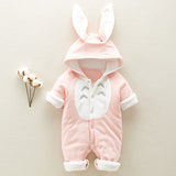 Cotton padded cotton baby romper thickened hooded clothes