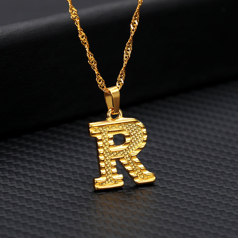 26 letters gold-plated pendant necklace - Minihomy