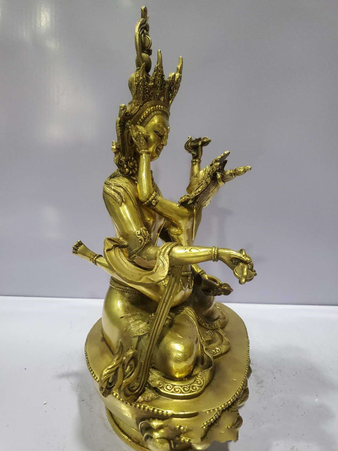 Bronze Happy Buddha Double Bodhisattva Vajrasattva Statue - Minihomy